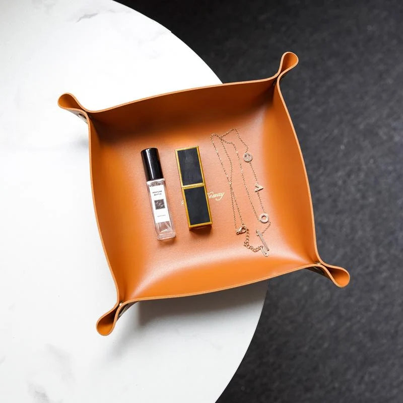 Jewelry & Key Tray PU Leather Foldable Travel Organizer