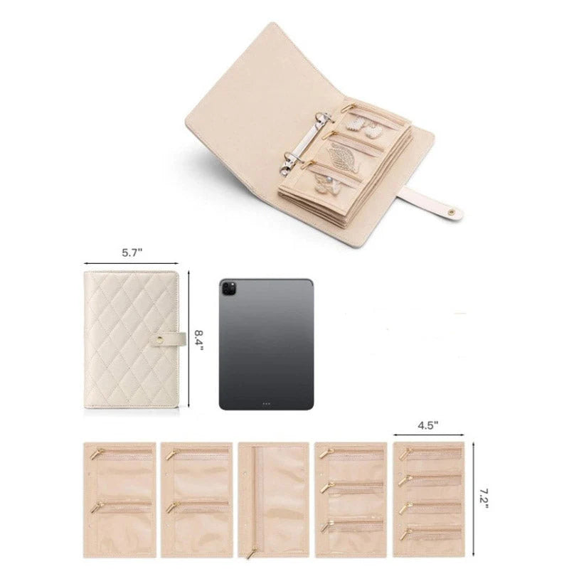 Jewelry Organizer Multi-Compartment & Anti-Tangle PU Leather