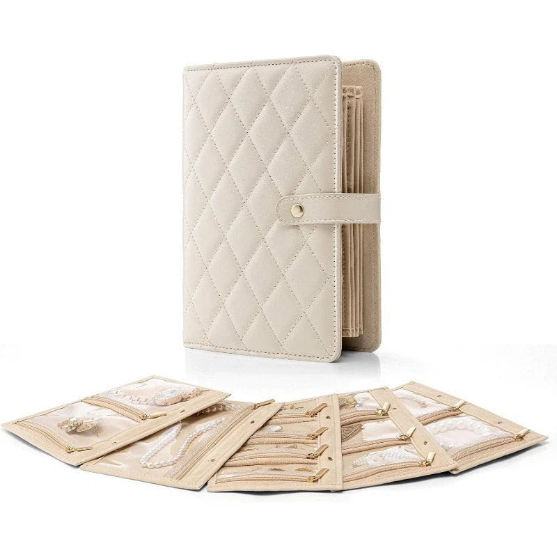 Jewelry Organizer Multi-Compartment & Anti-Tangle PU Leather
