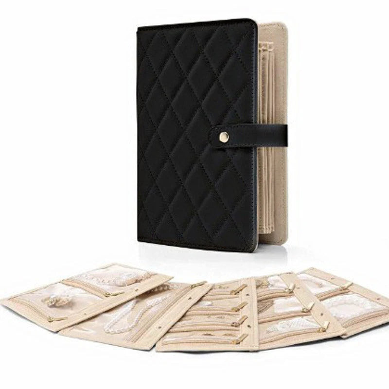 Jewelry Organizer Multi-Compartment & Anti-Tangle PU Leather