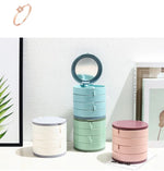 Jewelry Organizer Velvet Multi-Tier Rotating Compact Storage