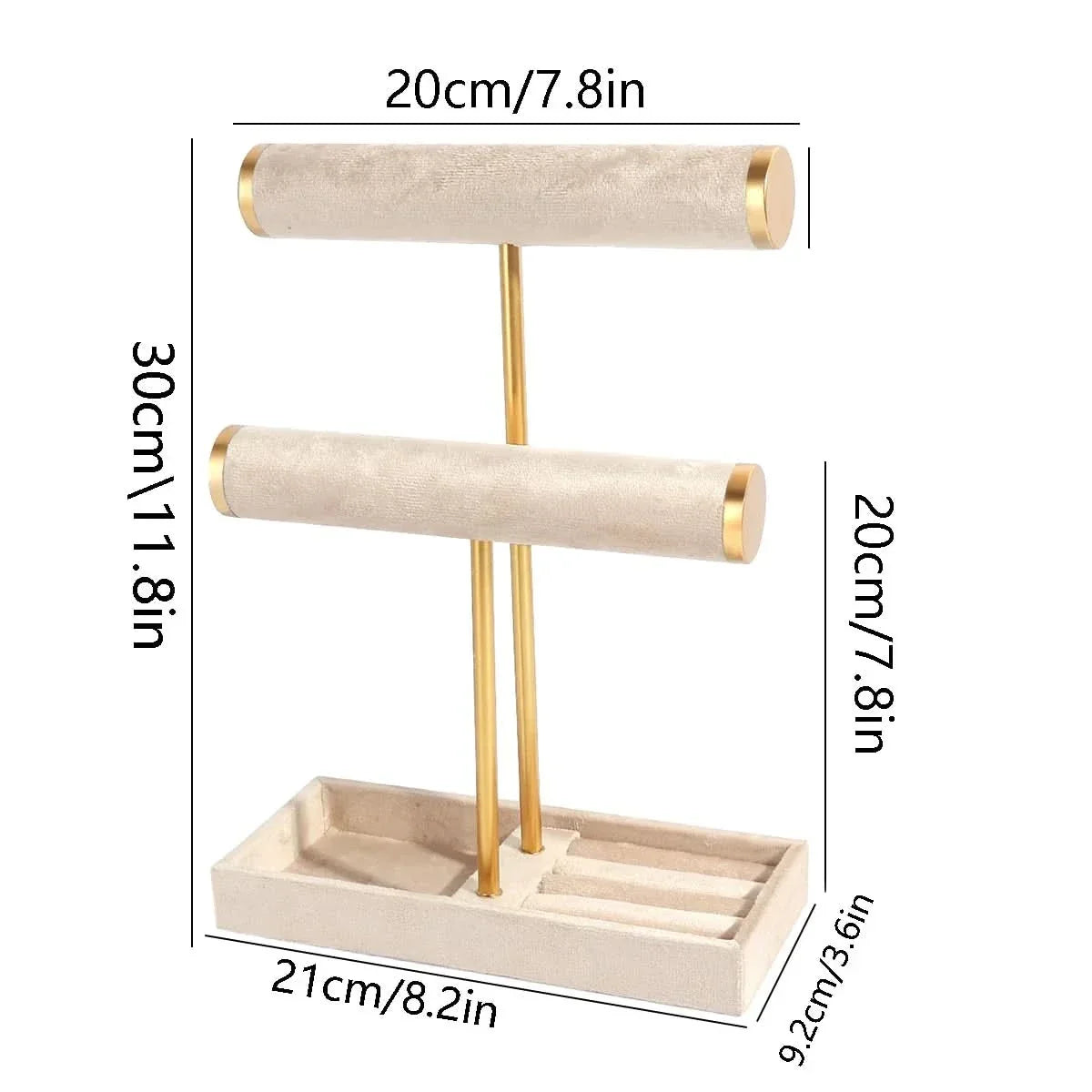 Jewelry Stand Two-Tier Metal Bracelet & Watch Organizer