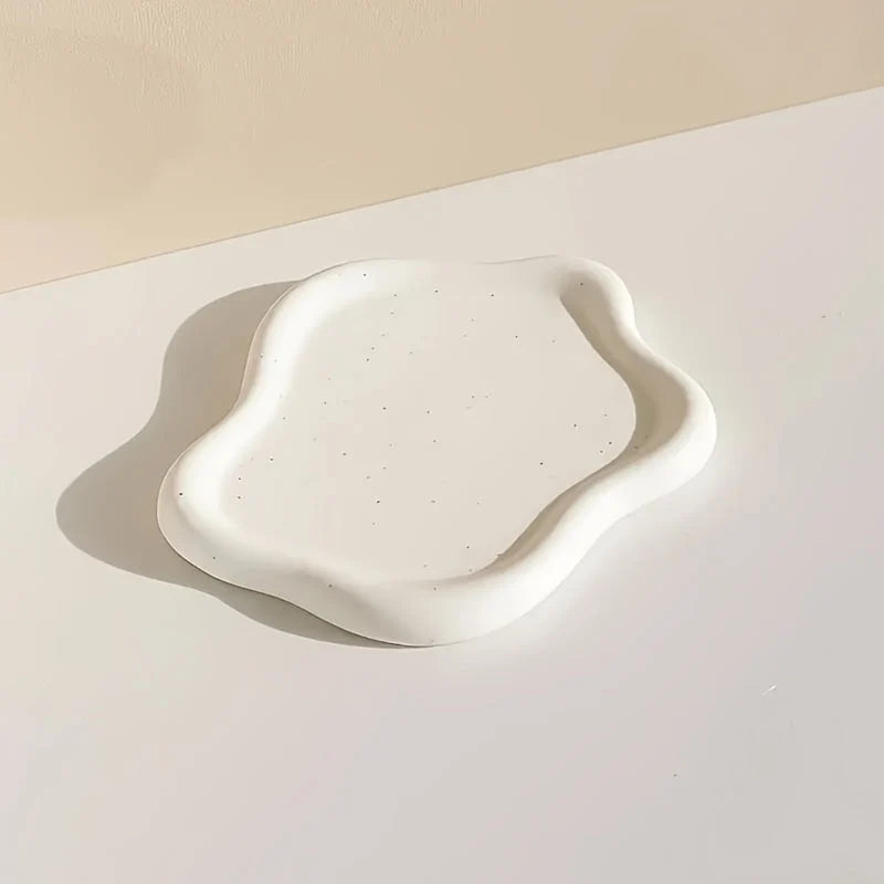 Jewelry Tray Ceramic Cloud-Shaped Small Item Organizer