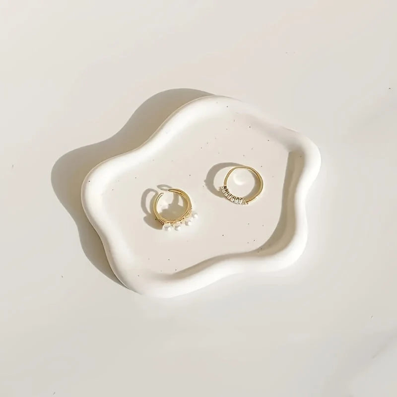 Jewelry Tray Ceramic Cloud-Shaped Small Item Organizer