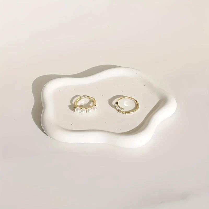 Jewelry Tray Ceramic Cloud-Shaped Small Item Organizer