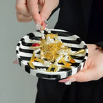 Jewelry Tray Glossy Ceramic Vertical Stripes