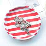 Jewelry Tray Glossy Ceramic Vertical Stripes