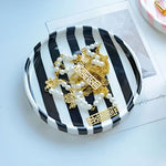 Jewelry Tray Glossy Ceramic Vertical Stripes