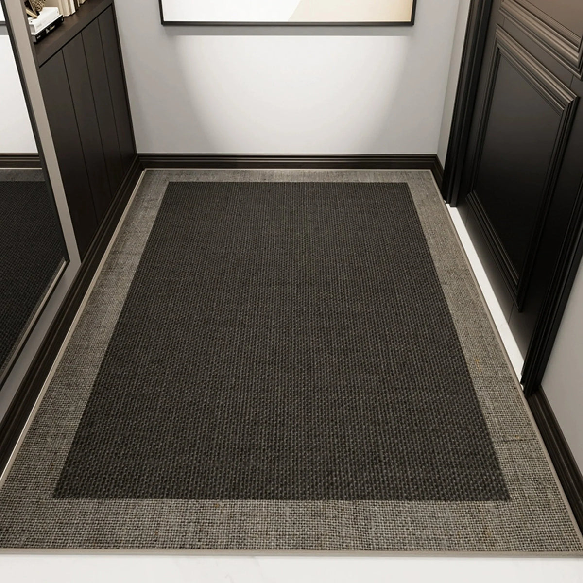 Jute Doormat Non-Slip Backing Contrasting Woven Border