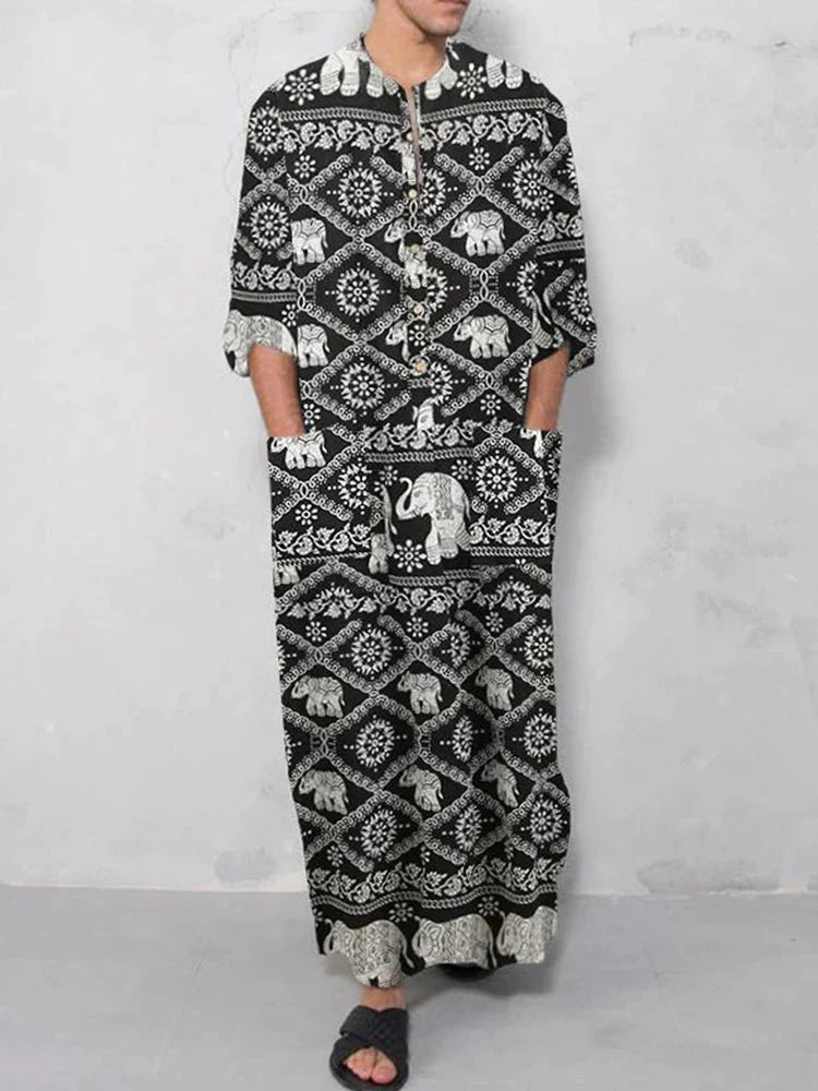 Kaftan Robe Long Sleeve Moisture-Wicking Odor Control