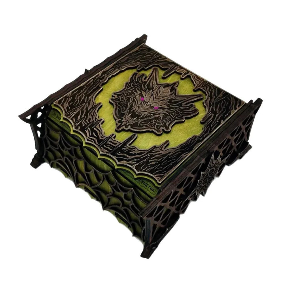Keepsake Box Wooden Laser-Cut Fantasy Design for Gaming Collectibles