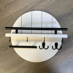 Key Holder Wall-Mounted Two-Tier Wood & Bamboo