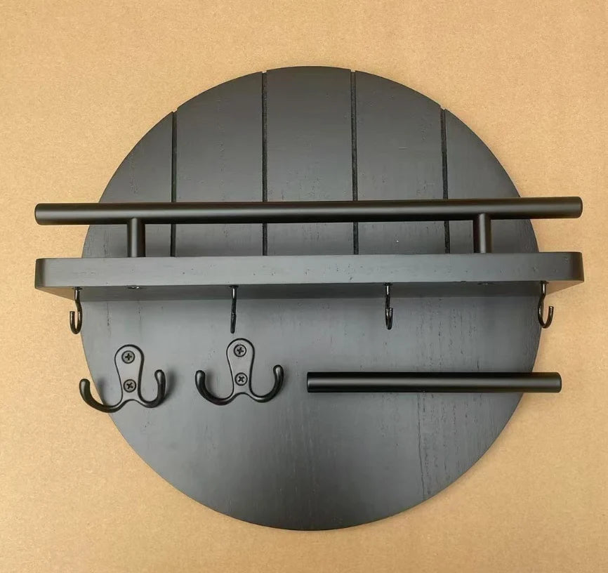 Key Holder Wooden Multiple Hooks Compact Design