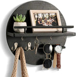 Key Holder Wooden Multiple Hooks Compact Design