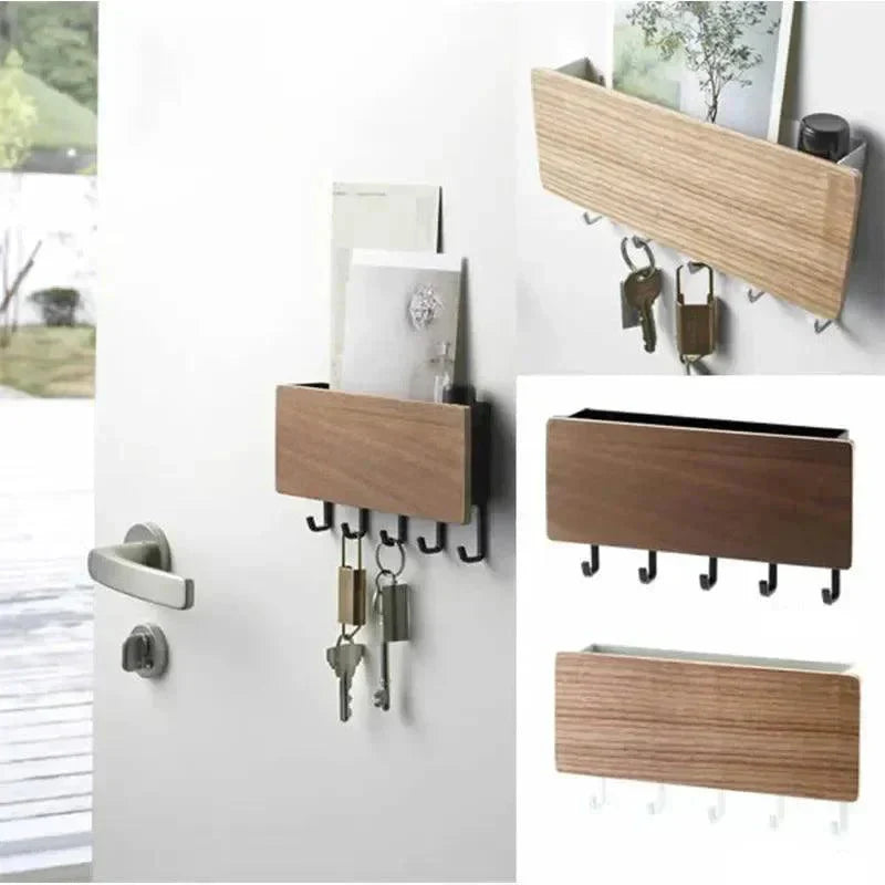 Key Organizer Bamboo Wall-Mount 6.6 Lb Capacity