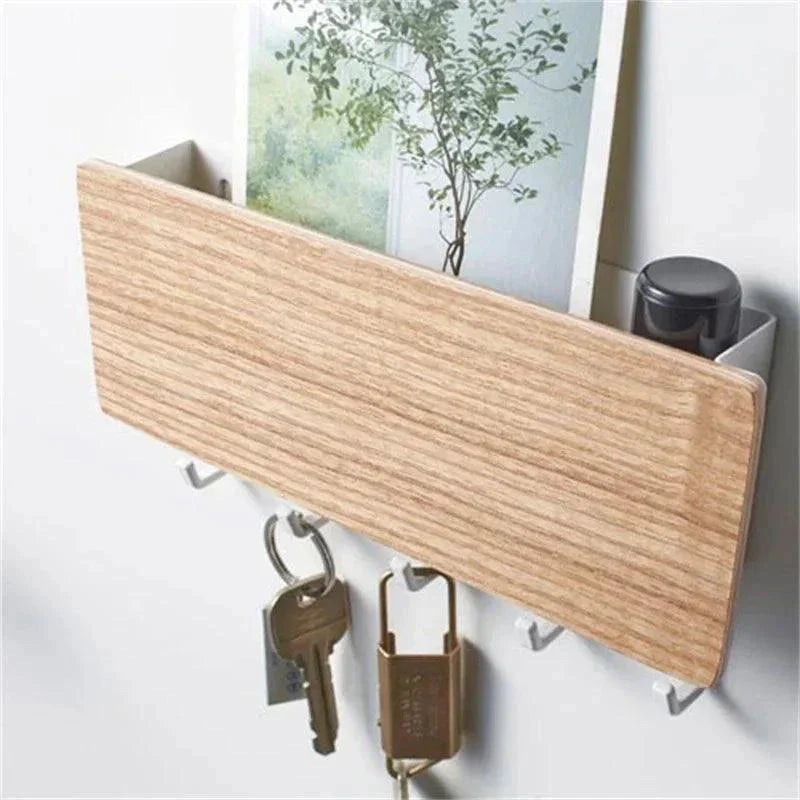 Key Organizer Bamboo Wall-Mount 6.6 Lb Capacity