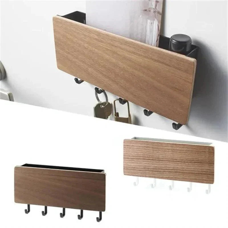Key Organizer Bamboo Wall-Mount 6.6 Lb Capacity