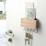 Key Organizer Bamboo Wall-Mount 6.6 Lb Capacity