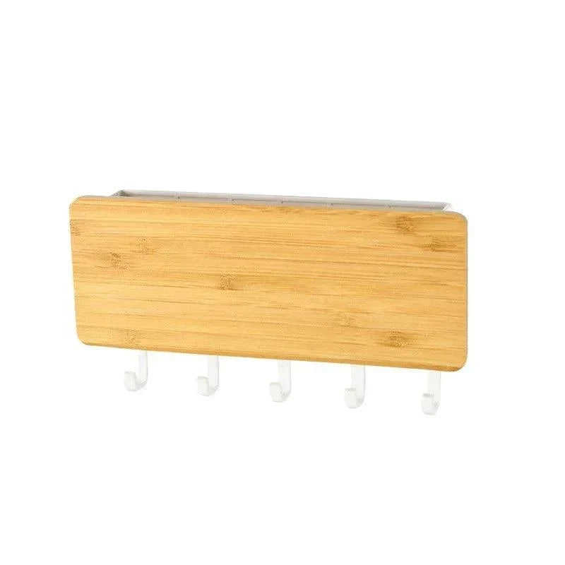 Key Organizer Bamboo Wall-Mount 6.6 Lb Capacity