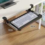 Keyboard Tray Sliding Clamp-On Wood-Grain Surface