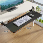 Keyboard Tray Sliding Clamp-On Wood-Grain Surface