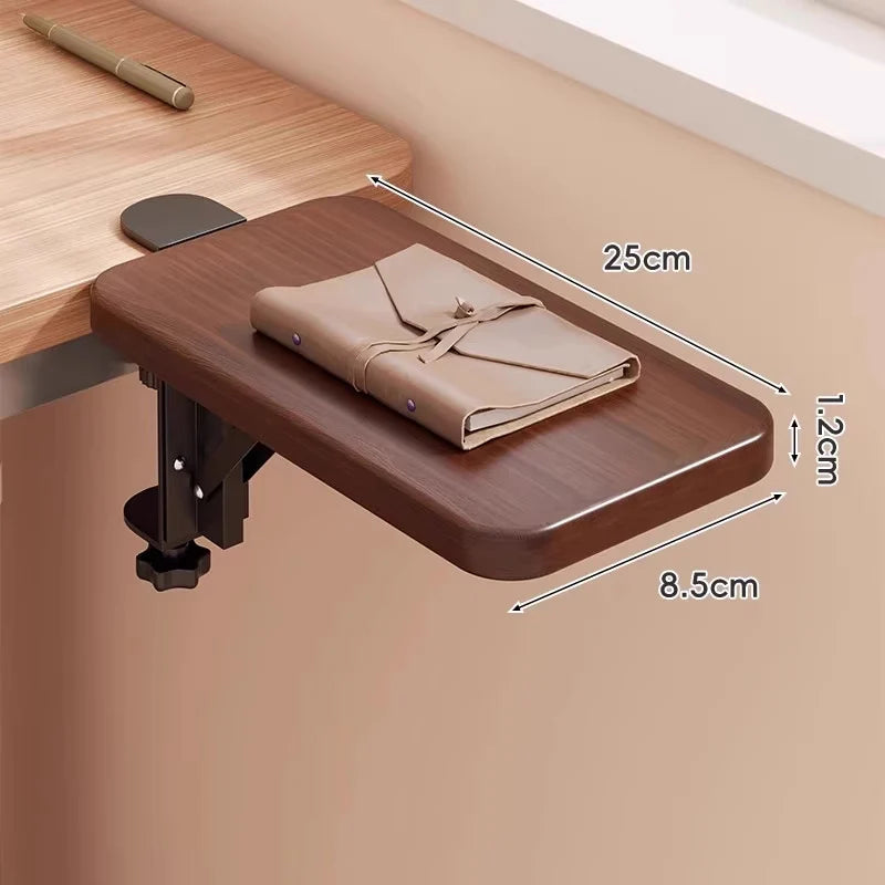 Keyboard Tray Sliding Clamp-On Wood-Grain Surface