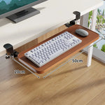 Keyboard Tray Sliding Clamp-On Wood-Grain Surface