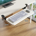 Keyboard Tray Sliding Clamp-On Wood-Grain Surface