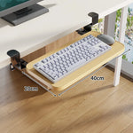 Keyboard Tray Sliding Clamp-On Wood-Grain Surface