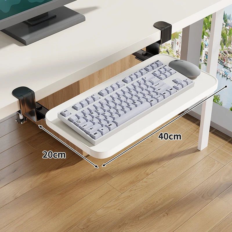 Keyboard and Mouse Tray Sliding Clamp-On Desk Mount