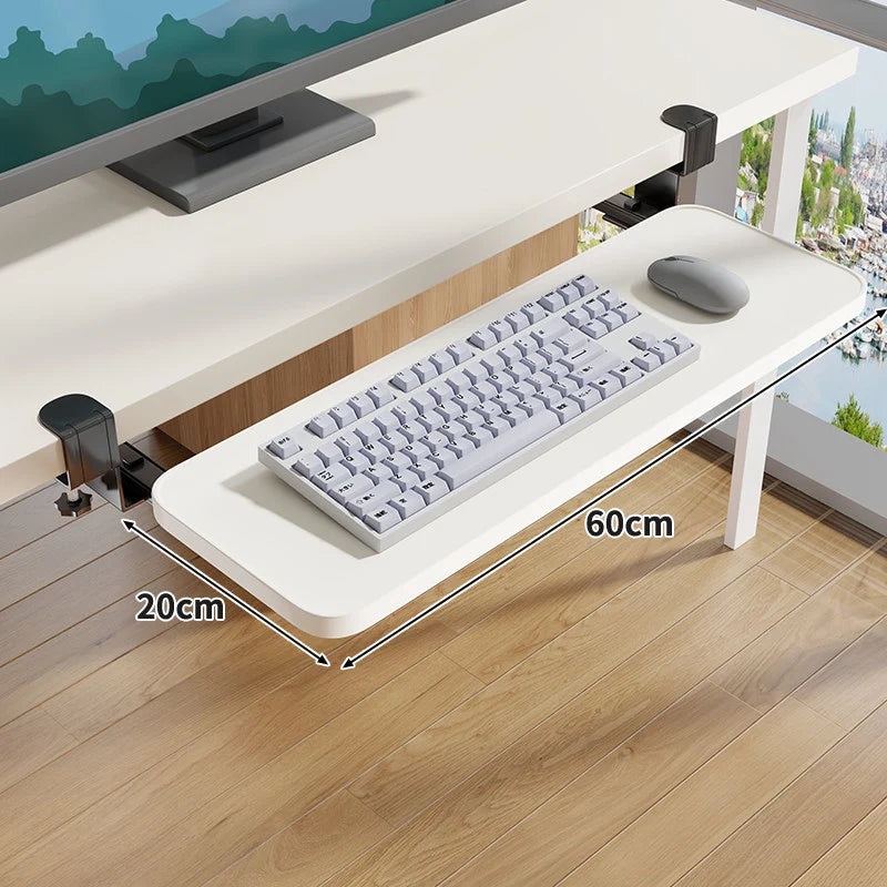 Keyboard and Mouse Tray Sliding Clamp-On Desk Mount