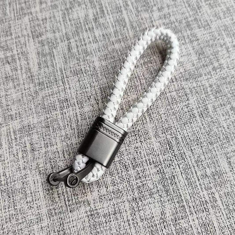 Keychain Lanyard Woven Loop Metal Key Ring