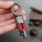 Keychain Lanyard Woven Loop Metal Key Ring