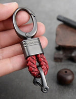 Keychain Lanyard Woven Loop Metal Key Ring