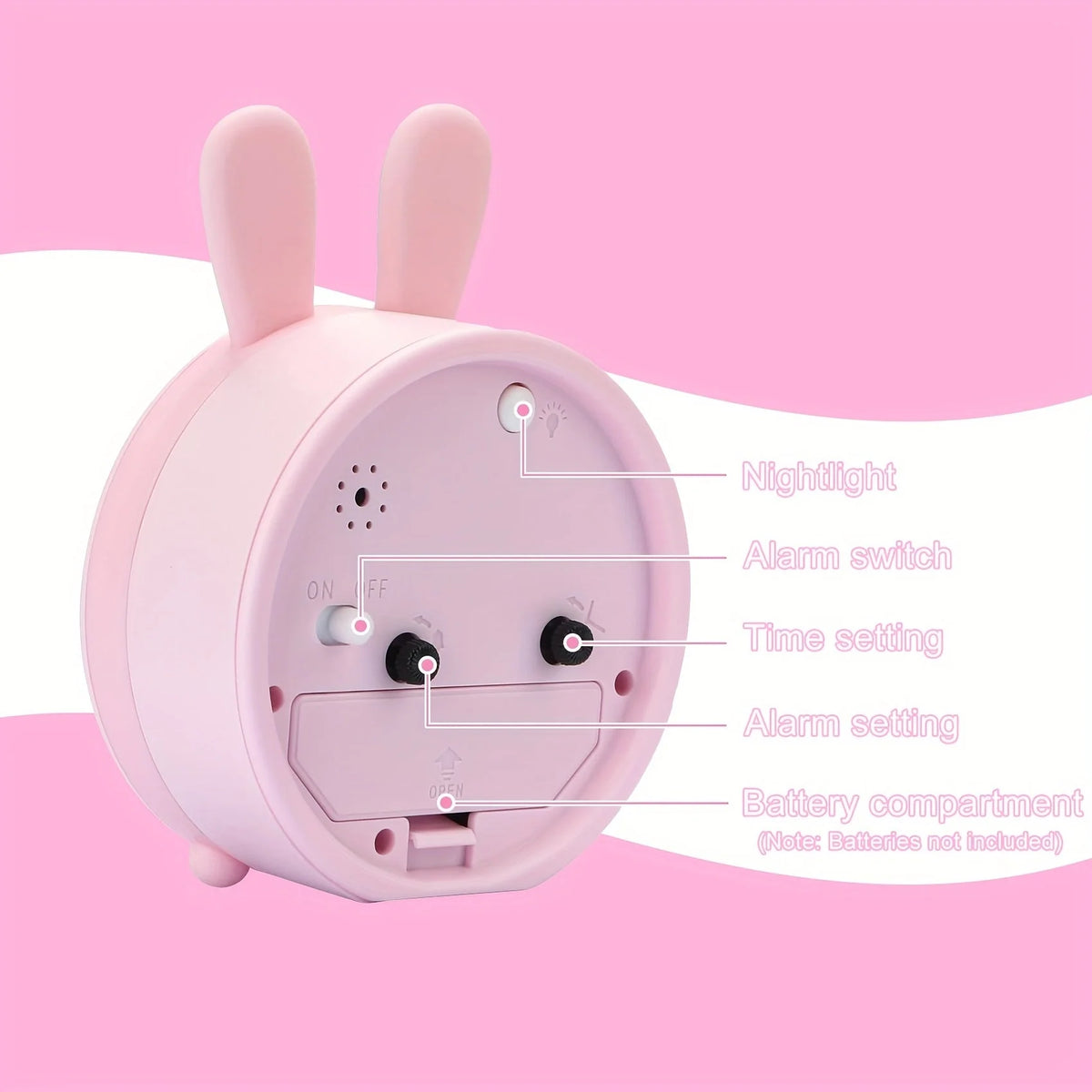 Kids Alarm Clock Silent Movement & Night Light