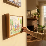 Kids' Artwork Display Frame Wooden Front-Opening Built-In Storage