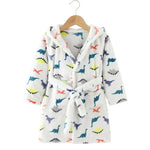 Kids Bathrobe Hooded Soft Flannel Quick-Drying
