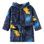 Kids Bathrobe Hooded Soft Flannel Quick-Drying