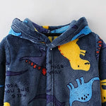 Kids Bathrobe Hooded Soft Flannel Quick-Drying
