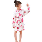 Kids Bathrobe Hooded Soft Flannel Quick-Drying
