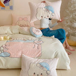 Kids Bedding Set Cotton Blend Plush Animal Appliqués Machine Washable