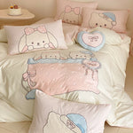 Kids Bedding Set Cotton Blend Plush Animal Appliqués Machine Washable