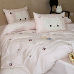 Kids Bedding Set Cotton Cat & Cherry Embroidery