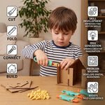 Kids Construction Kit Cardboard STEM 100 Pieces With Tools
