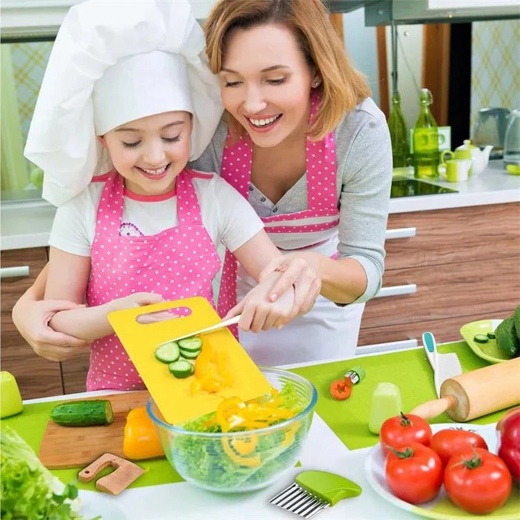 Kids Cooking Tool Set Easy-Grip 6-Piece Cutting & Peeling