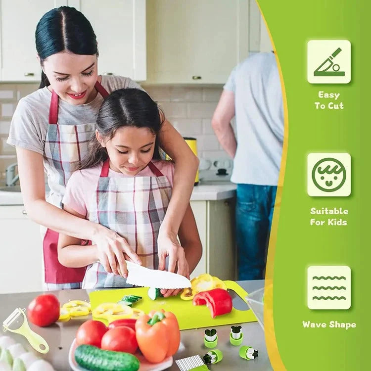 Kids Cooking Tool Set Easy-Grip 6-Piece Cutting & Peeling