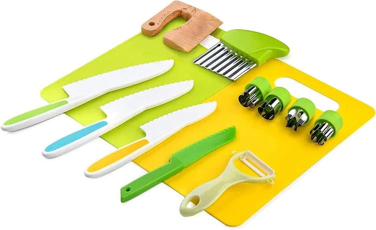 Kids Cooking Tool Set Easy-Grip 6-Piece Cutting & Peeling