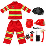 Kids Firefighter Costume Lightweight Zip-Front Uniform