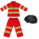 Kids Firefighter Costume Lightweight Zip-Front Uniform
