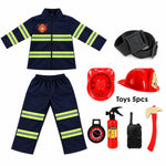 Kids Firefighter Costume Lightweight Zip-Front Uniform